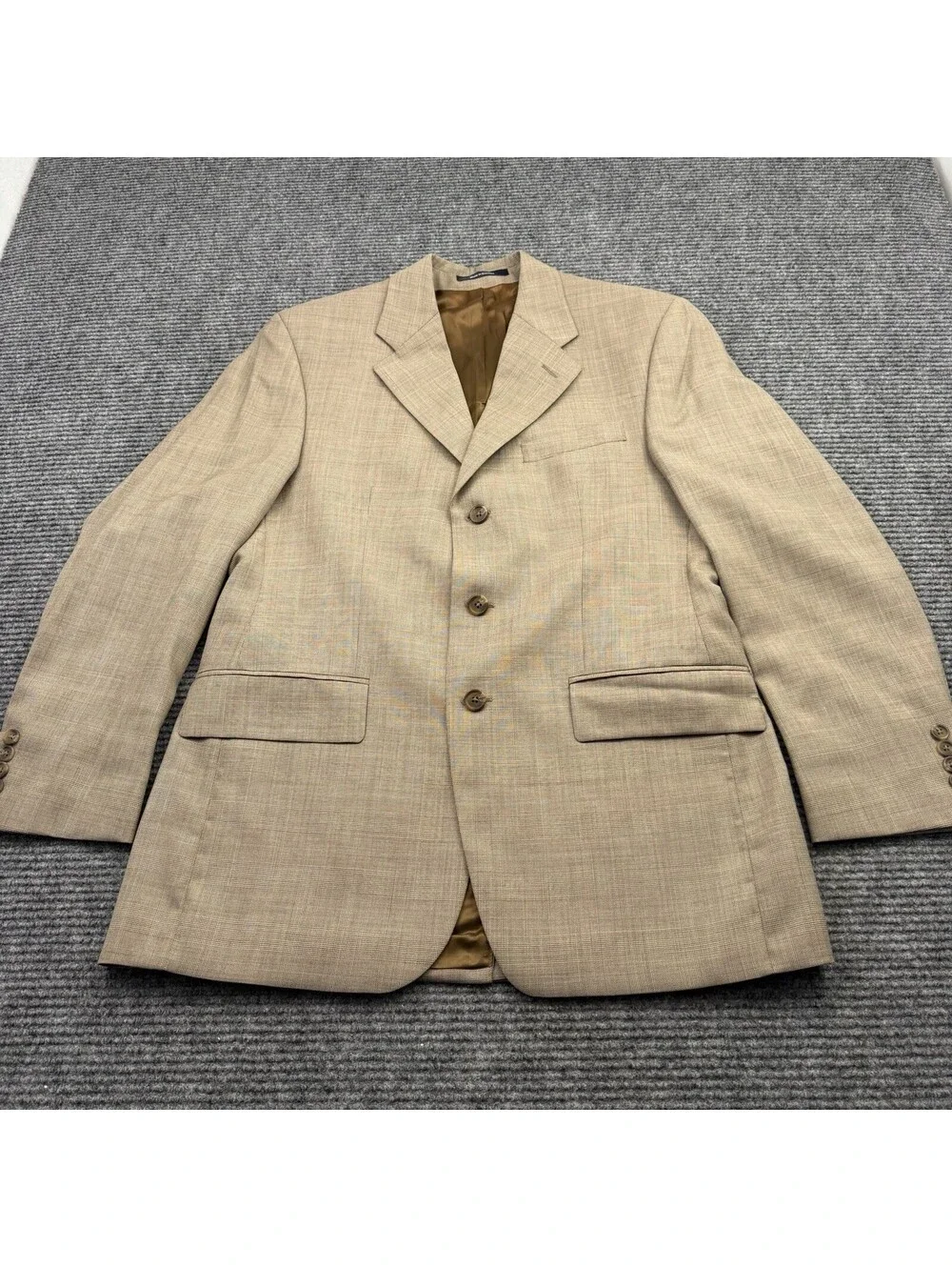Vintage Chaps Ralph Lauren Suit 38R Wool Glen Plaid 2 Piece Double Pleated 32x31
